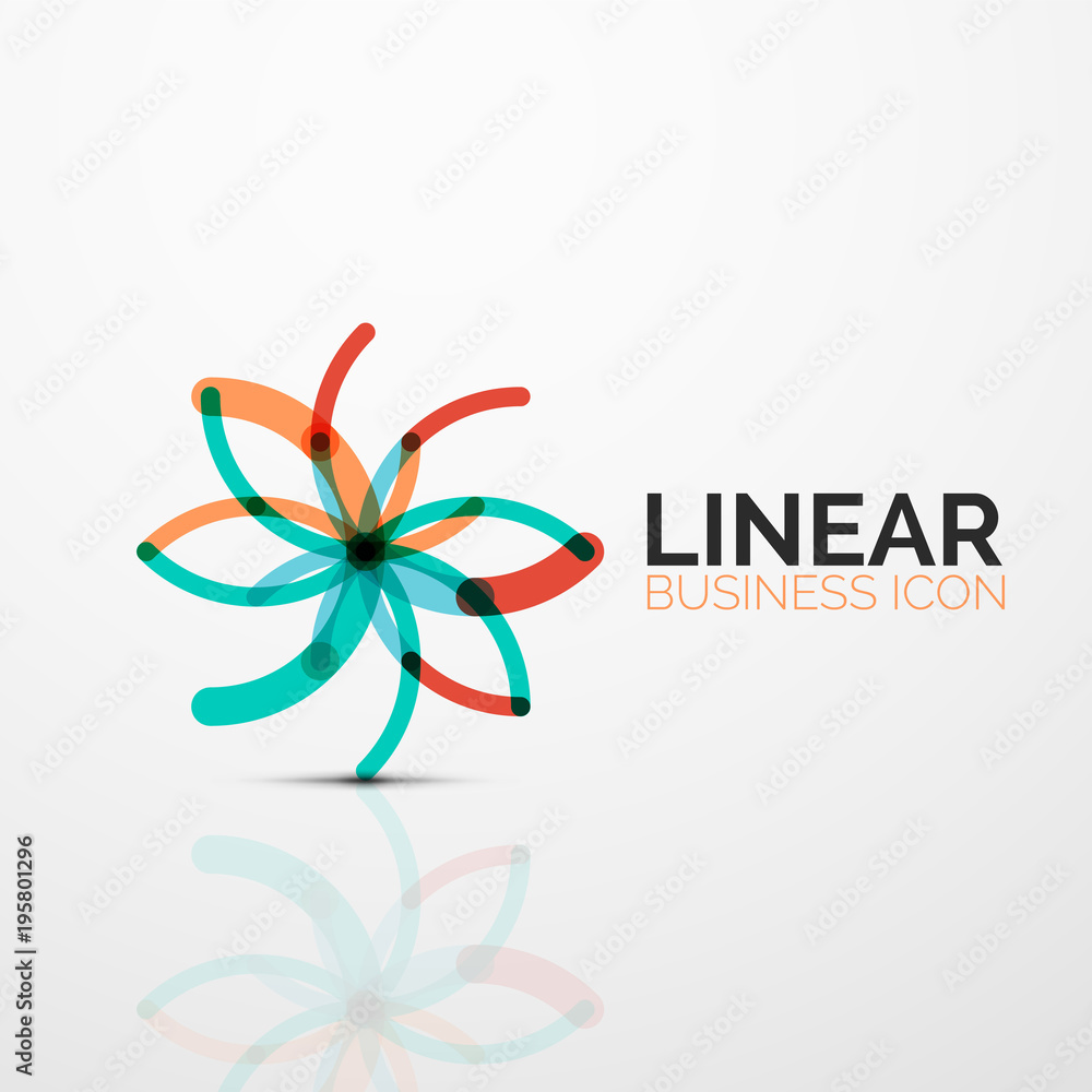 Outline minimal abstract geometric linear business icon made of line segments, elements Outline minimal abstract geometric linear business icon made of line segments, elements