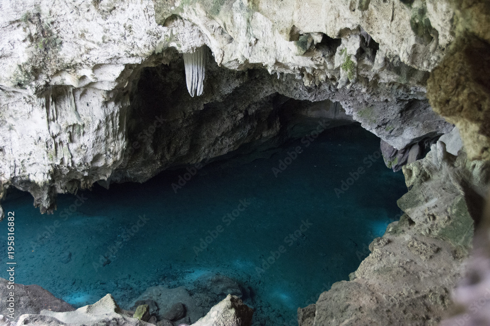 underground cave lake, los tres ojos, dominican republic