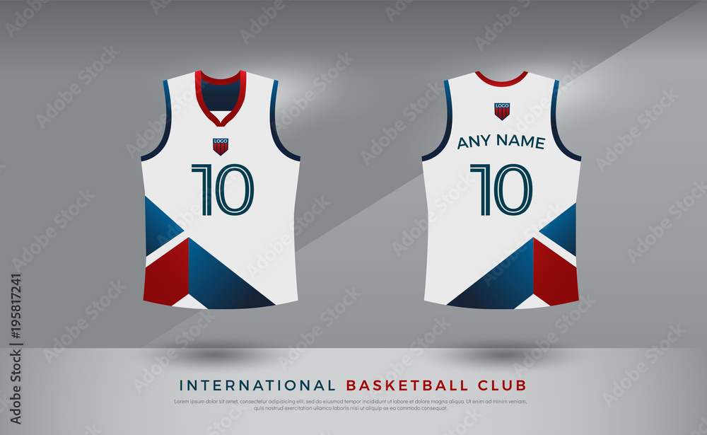 Premium Vector  A blue and white basketball jersey with the name