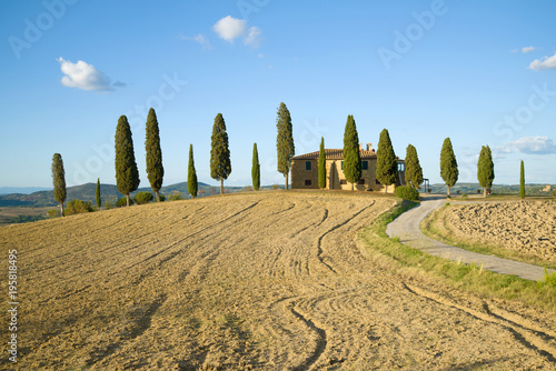 A traditional rural landscape on a sunny September day. Tuscany  Italy