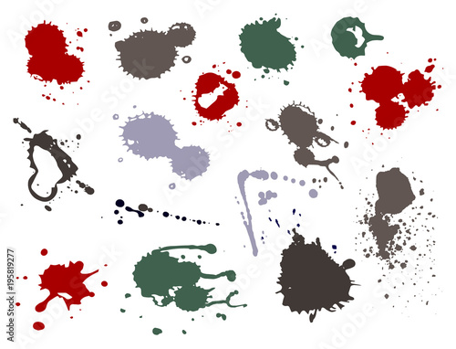 Blood splat splash spot ink stain blot patch liquid vector illustration