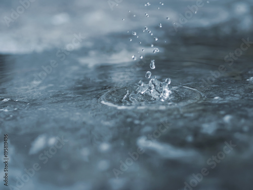raindrop splash in the water