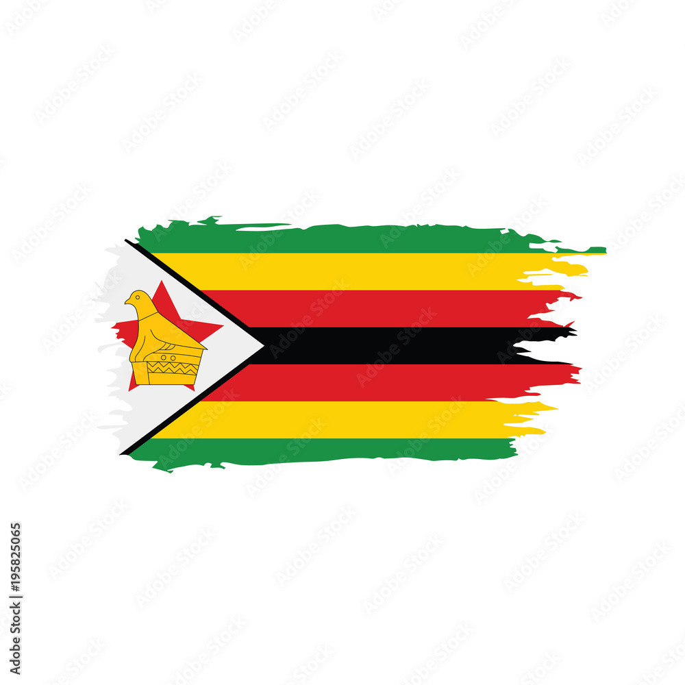 Obraz premium Zimbabwe flag, vector illustration