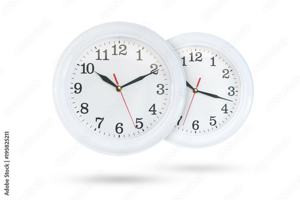Two watches wall isolated on white background Two watches wall isolated on white background