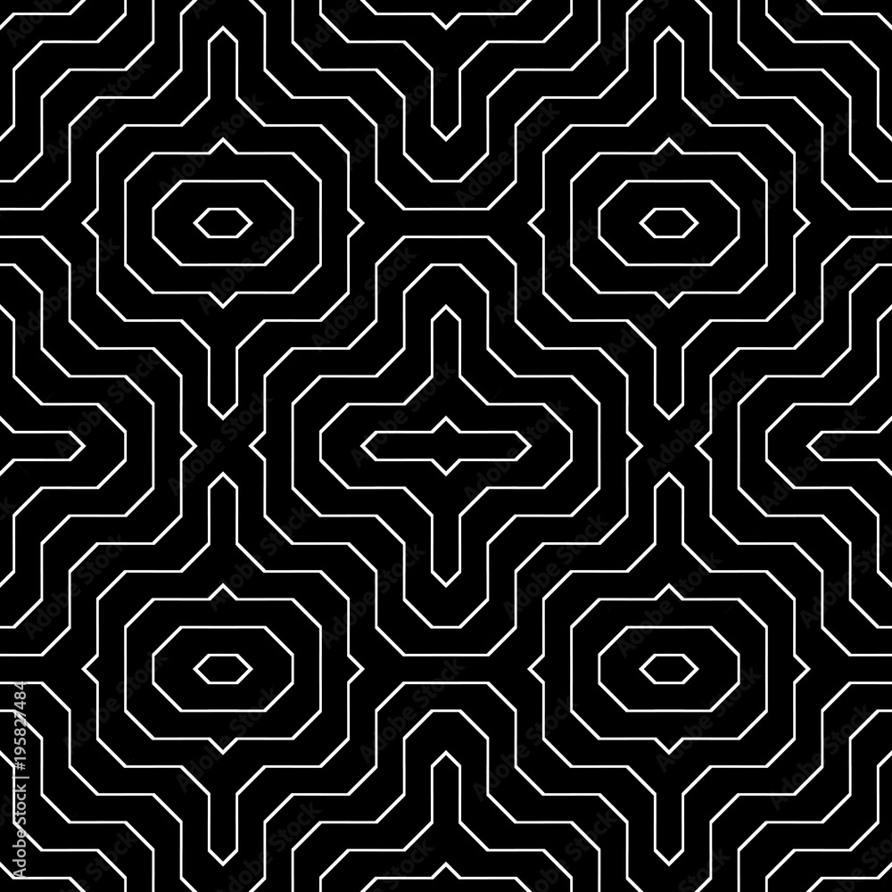 Obraz premium Design seamless monochrome geometric pattern