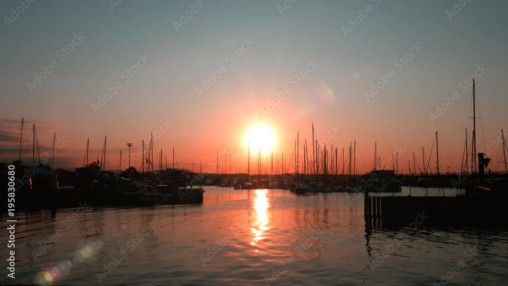 sunset over seaside harbor - Misano, Italy - September 2018 sunset over seaside harbor - Misano, Italy - September 2018