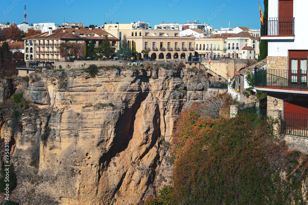 Architecture of Ronda town, located on high cliffs