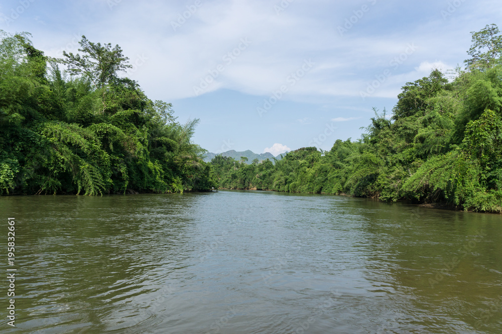 View of river kwai and death railway history world war II in Kanchanaburi Thailand. View of river kwai and death railway history world war II in Kanchanaburi Thailand.