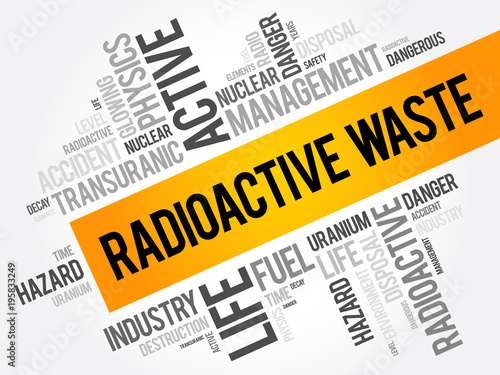 Radioactive Waste word cloud collage, concept background
