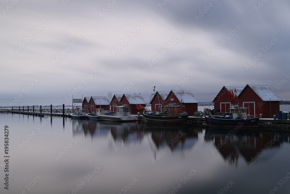 Fototapeta premium verschneiter Hafen