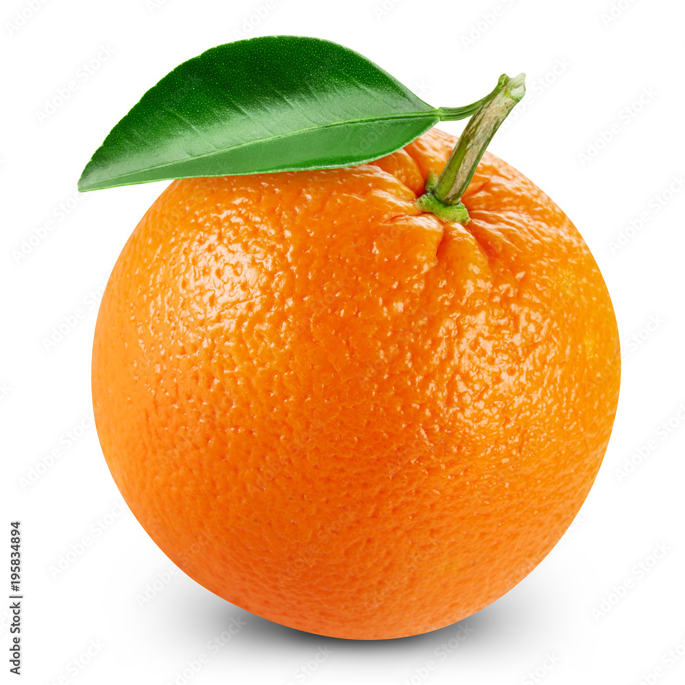 orange fruits with leaf - obrazy, fototapety, plakaty 