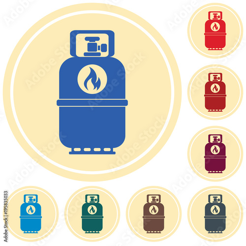 Camping gas bottle icon. Flat icon isolated