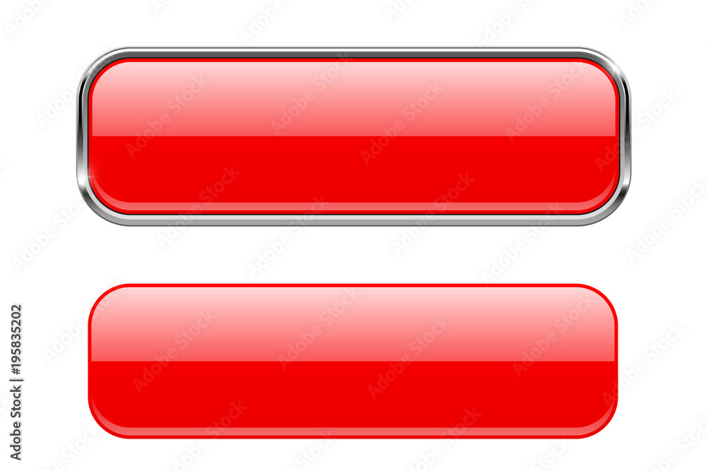 Red glass buttons with and without metal frame Red glass buttons with and without metal frame
