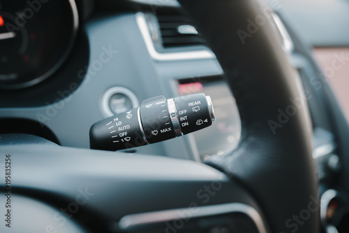 Closeup shot of a vehicle interior elements