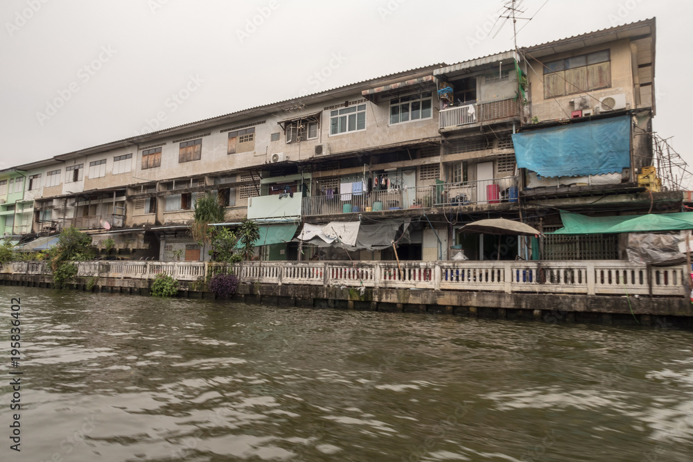 Thai Longtail boat on Bangkok Khlong Canal Thai Longtail boat on Bangkok Khlong Canal