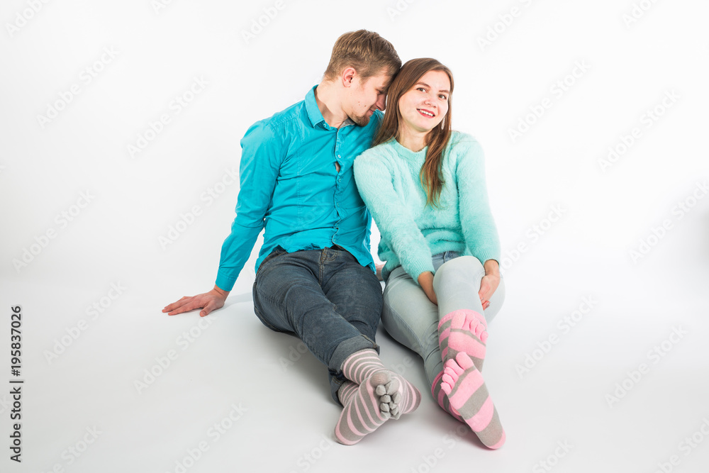 Happy couple having fun and fooling around. Joyful man and woman have nice time. Good relationship and valentines day concept Happy couple having fun and fooling around. Joyful man and woman have nice time. Good relationship and valentines day concept