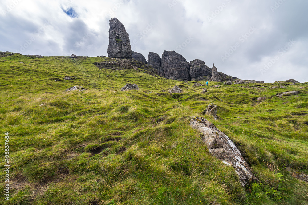 Approaching the Old Man of Storr, Isle of Skye, Scotland, Britain