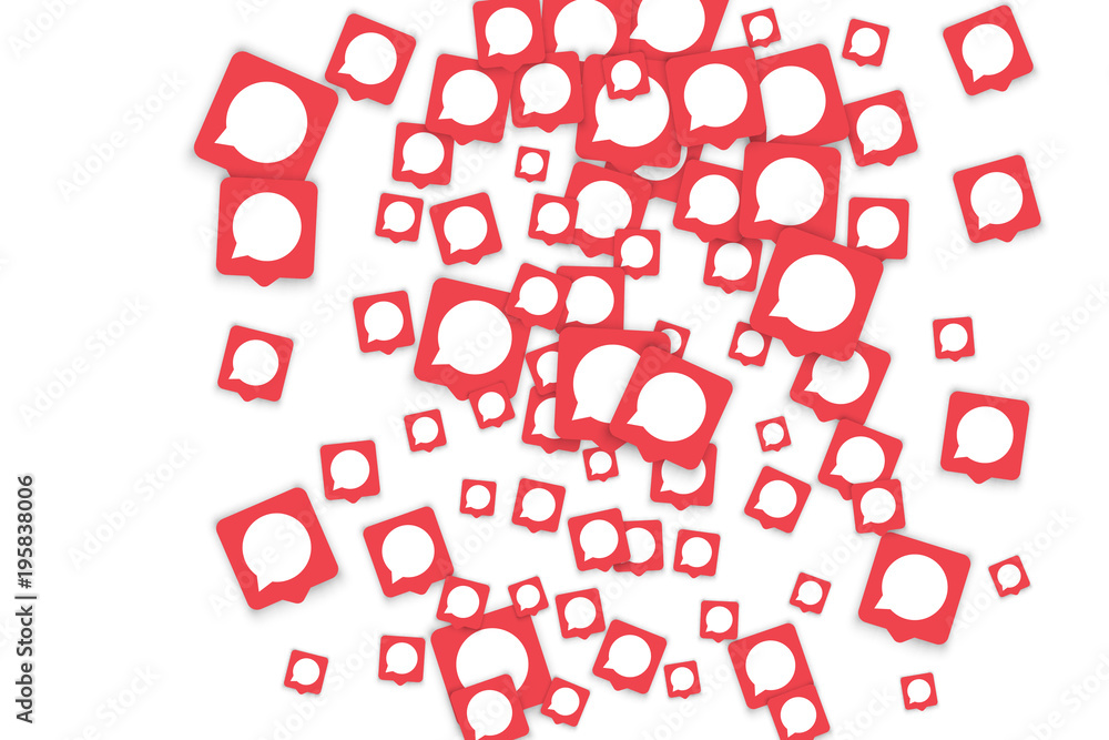 Social media background with chat notification bubbles in icons. Social media background with chat notification bubbles in icons.