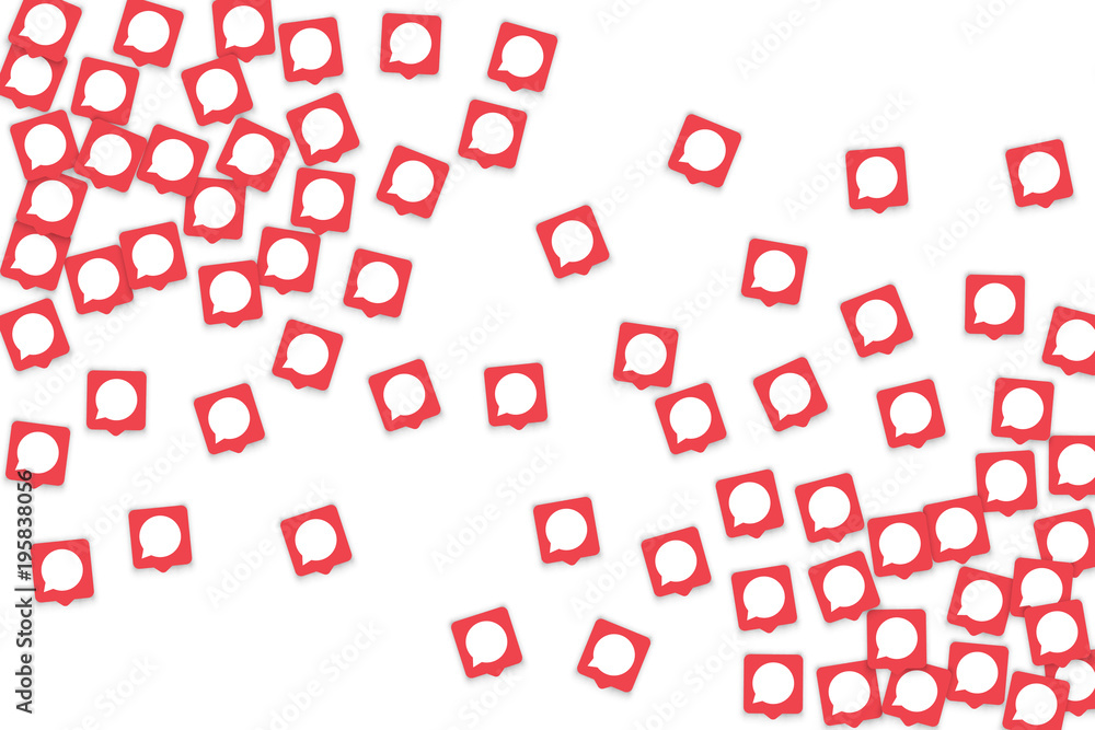 Social media background with chat notification bubbles in icons. Social media background with chat notification bubbles in icons.
