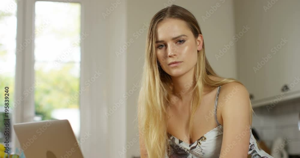 4k Portrait of a confident young woman looking at camera in slow motion. 4k Portrait of a confident young woman looking at camera in slow motion.