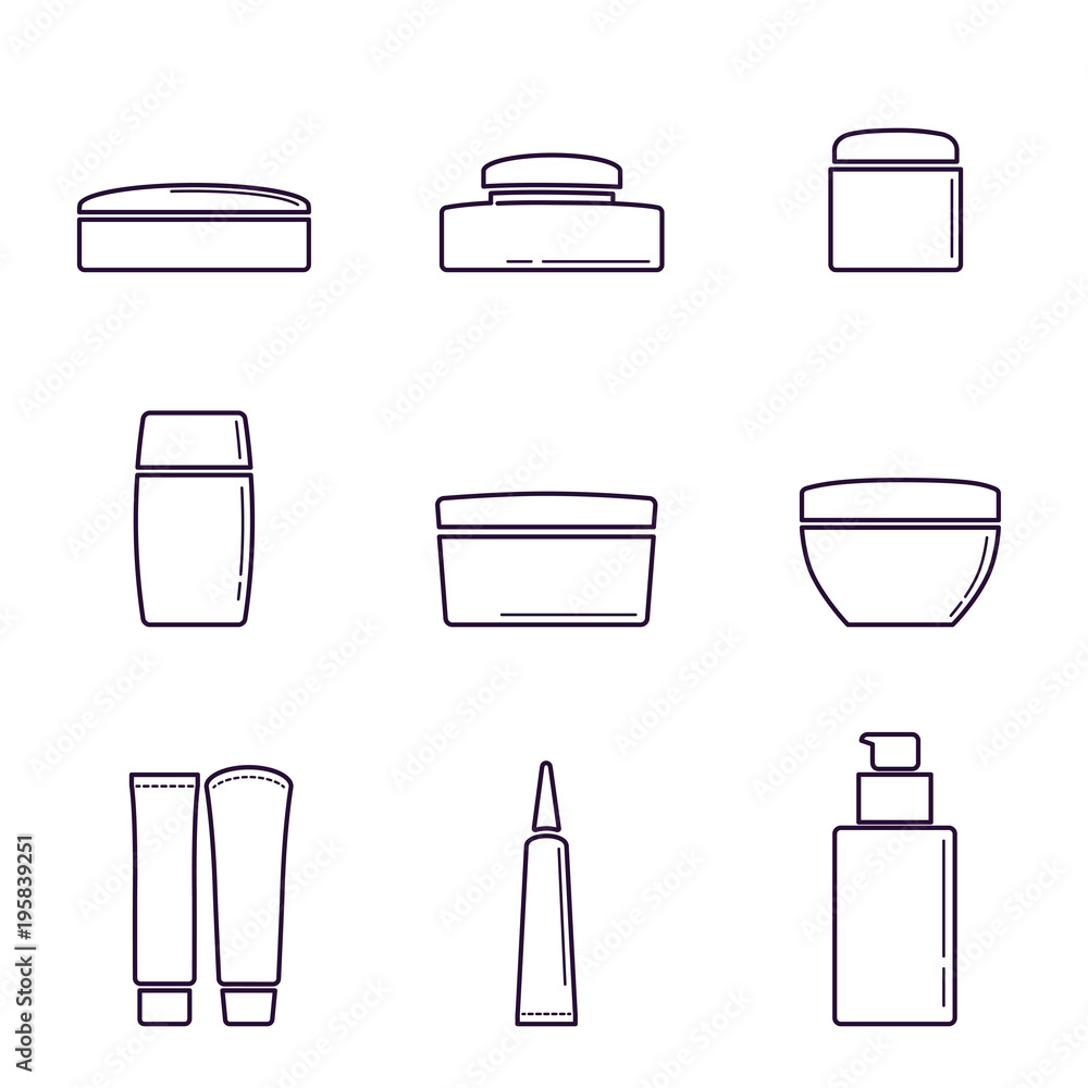 Cosmetic plastic and glass jars for cream, gel, and lotion Cosmetic plastic and glass jars for cream, gel, and lotion