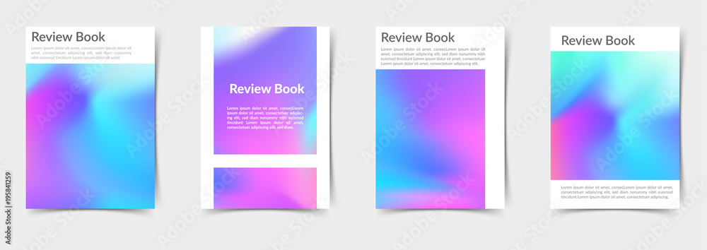 Bright modern mesh gradient colorful folder collection