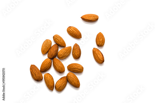 Almonds isolated on white background