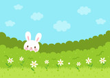 Cute bunny in the bush