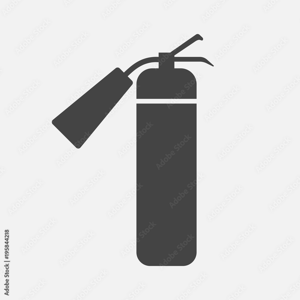 Vector icon fire extinguisher on a gray background. Vector icon fire extinguisher on a gray background.