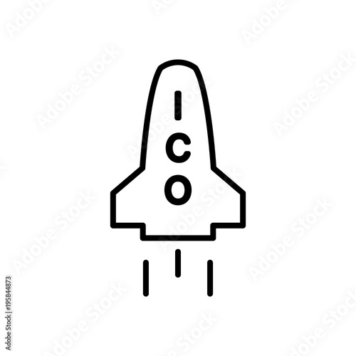Cryptocurrency ico icon line isolated on clean background. Blockchain concept drawing icon line in modern style. Cryptocurrency ico illustration for your web site mobile logo app UI design.
