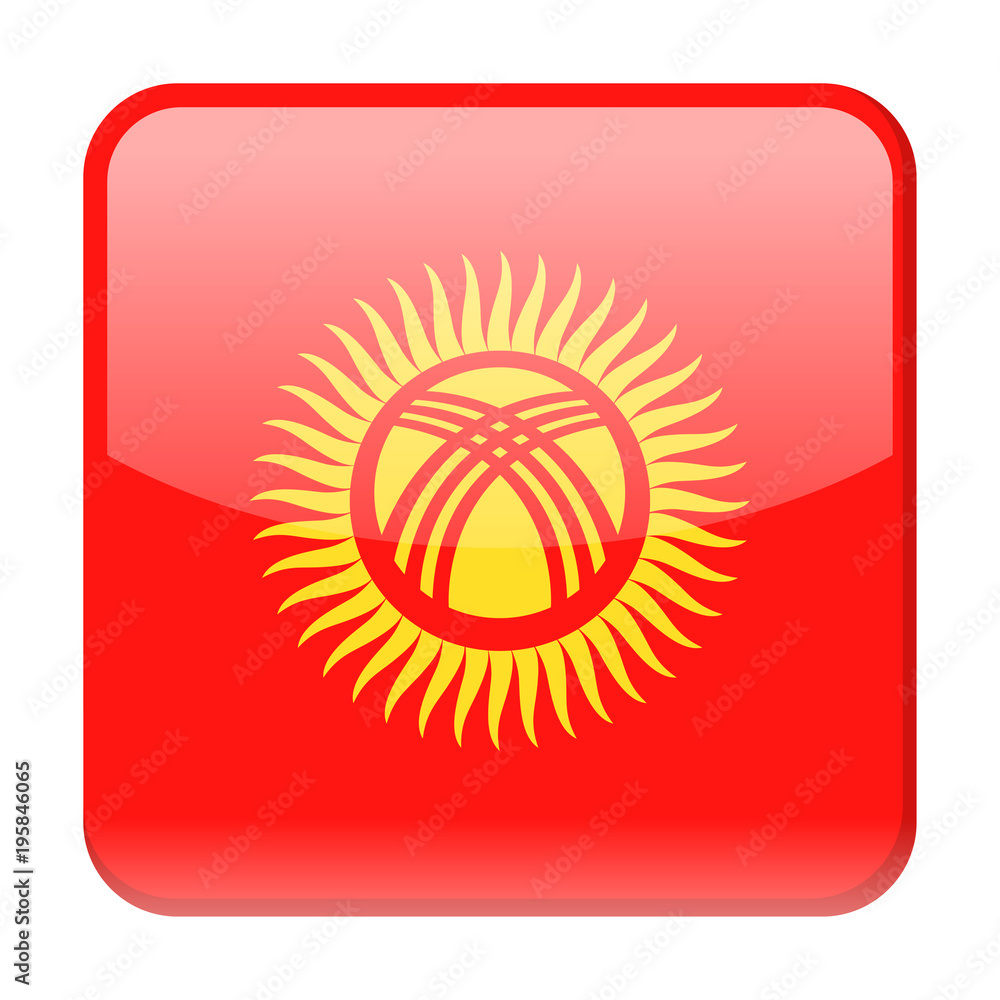 Kyrgyzstan Flag Vector Square Icon Kyrgyzstan Flag Vector Square Icon