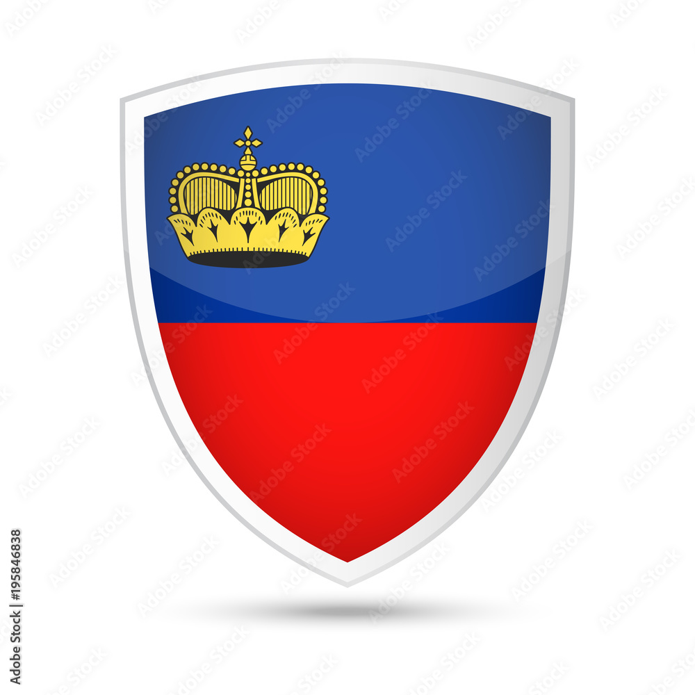 Obraz premium Liechtenstein Flag Vector Shield Icon
