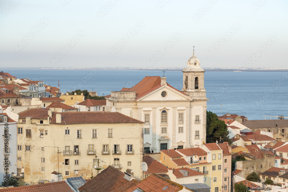 Partial view of Lisbon from the upper quarter, Portugal, Europe