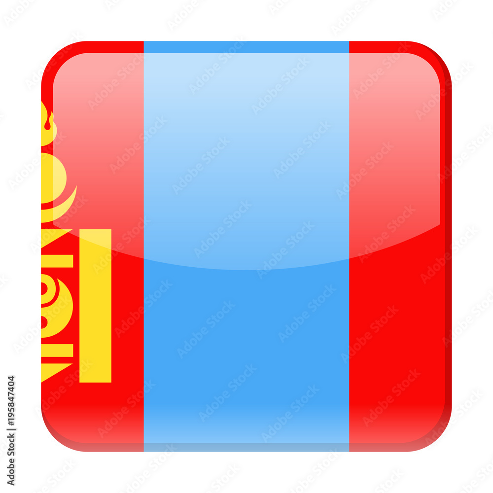 Naklejka premium Mongolia Flag Vector Square Icon