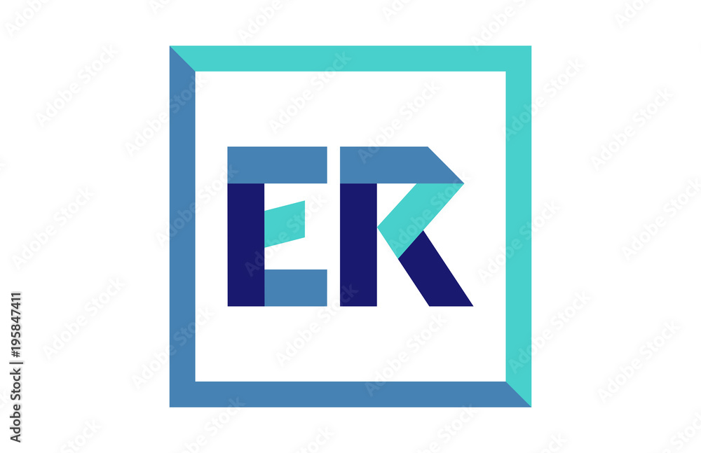 ER Square Ribbon Letter Logo ER Square Ribbon Letter Logo