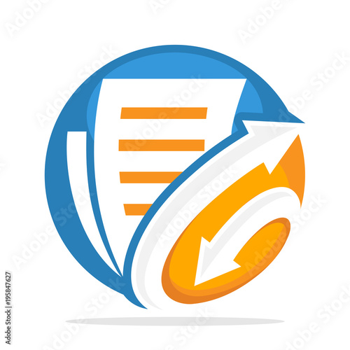 logo icon for business file management with a combination of G initials in the arrow connection
