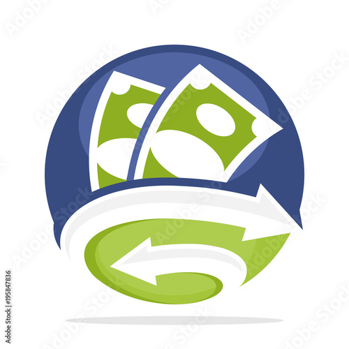 logo icon for business finance, audit, loan with combination of initial letter G in arrow connection