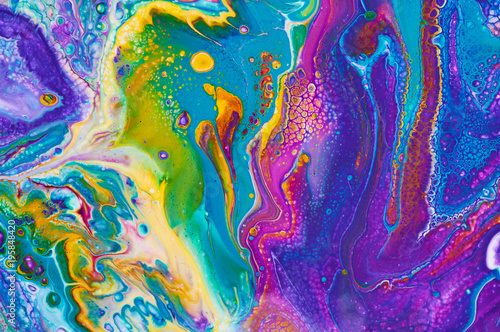 Fluid Art. Abstract colorful background, wallpaper, texture. Mixing  paints. Modern art. Marble texture