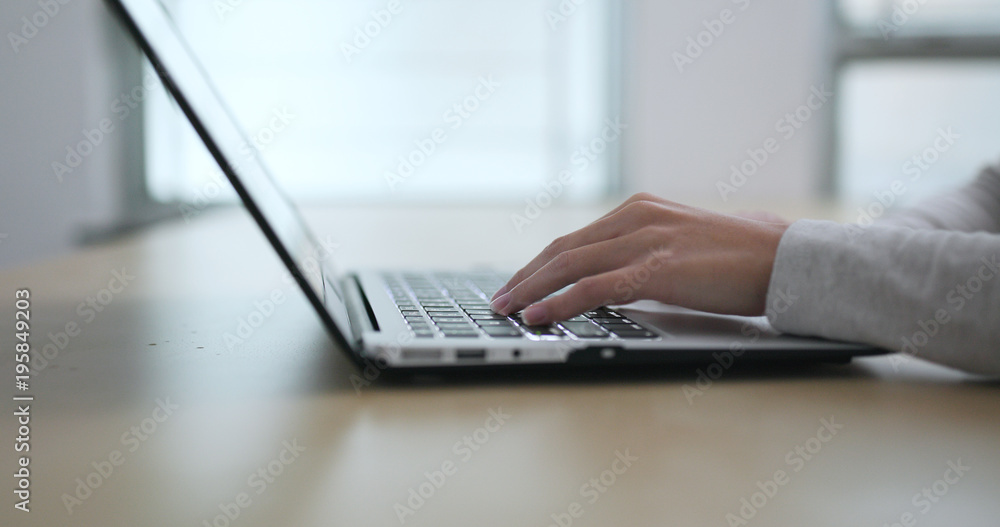 Woman use of notebook computer Woman use of notebook computer