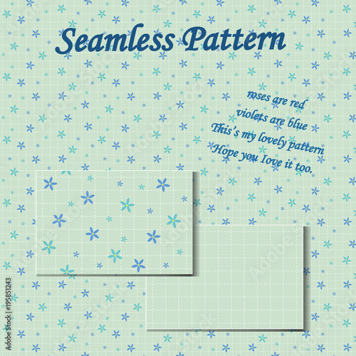 beautiful innocent cute seamless pattern pastel flower , scrapbook style