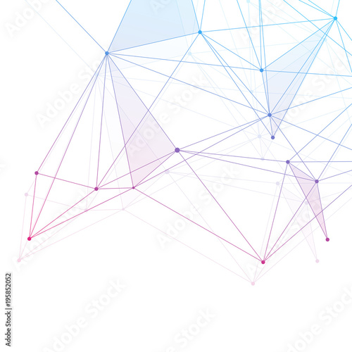 Geometric abstract background with connected line and dots. Structure molecule and communication. Scientific concept for your design. Medical, technology, science background. illustration.