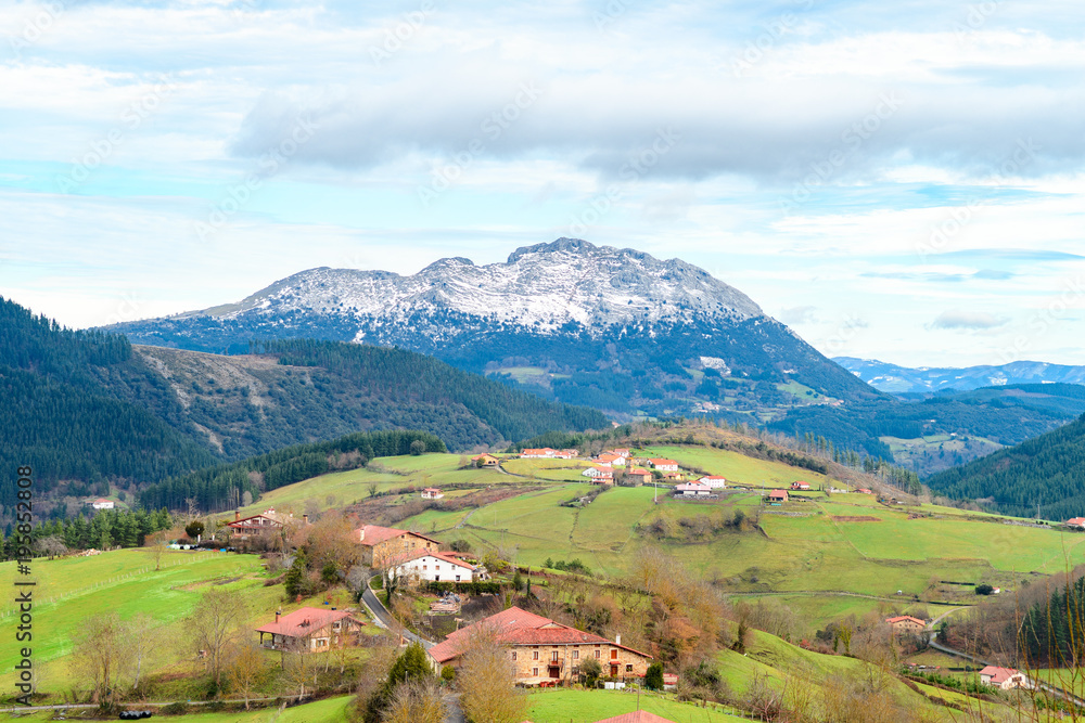 Fototapeta premium rural tourism at Basque Country fields, Spain