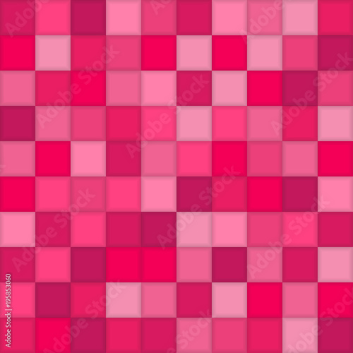 Color Pink Mosaic Tile Square Vector.