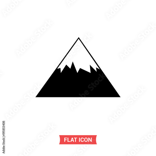 Mountain vector icon  peak snow symbol  flat design
