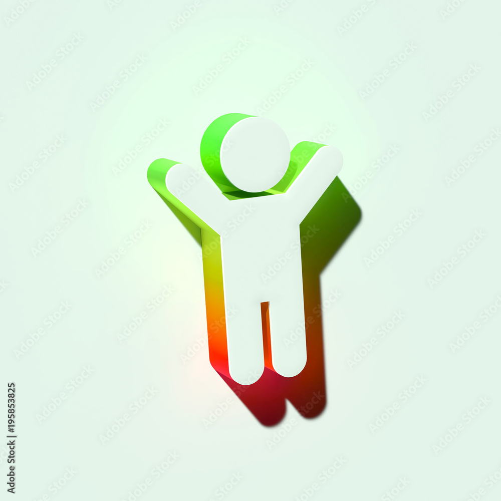 White Child Icon. 3D Illustration of White Babysitting, Child, Little Girl, Playing, Toy Icons With Orange and Green Gradient Shadows. White Child Icon. 3D Illustration of White Babysitting, Child, Little Girl, Playing, Toy Icons With Orange and Green Gradient Shadows.