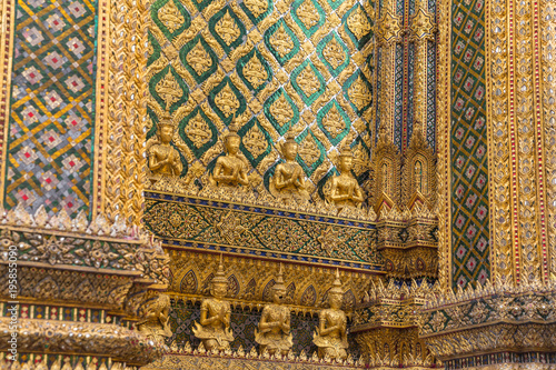 Detail outside entrance to temple in Bangkok
