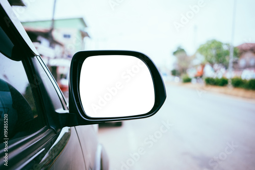 Side view mirror of a car