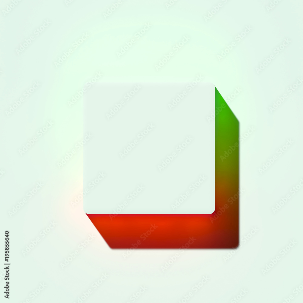 White Stop Icon. 3D Illustration of White Music, Musical, Pause, Play, Player, Stop Icons With Orange and Green Gradient Shadows. White Stop Icon. 3D Illustration of White Music, Musical, Pause, Play, Player, Stop Icons With Orange and Green Gradient Shadows.