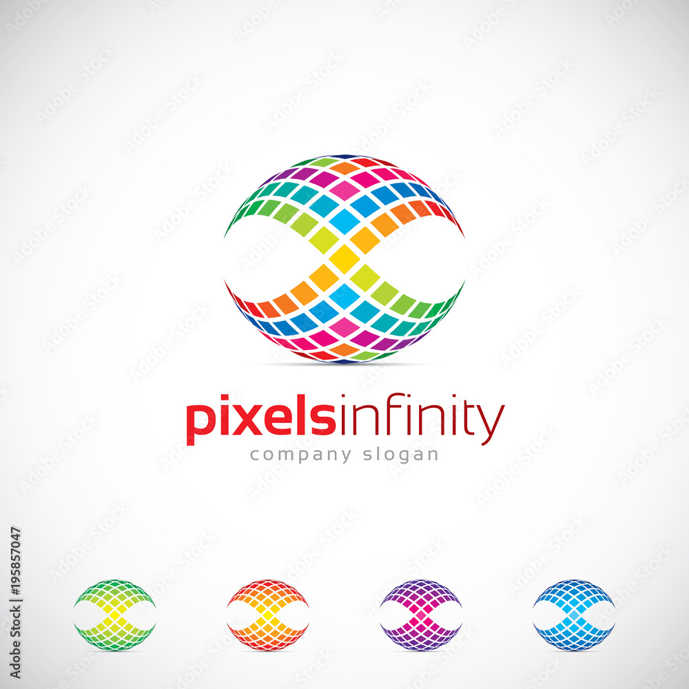 An attractive Pixels Infinity vector logo symbol.