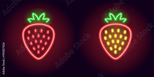 Red neon strawberry with sepals